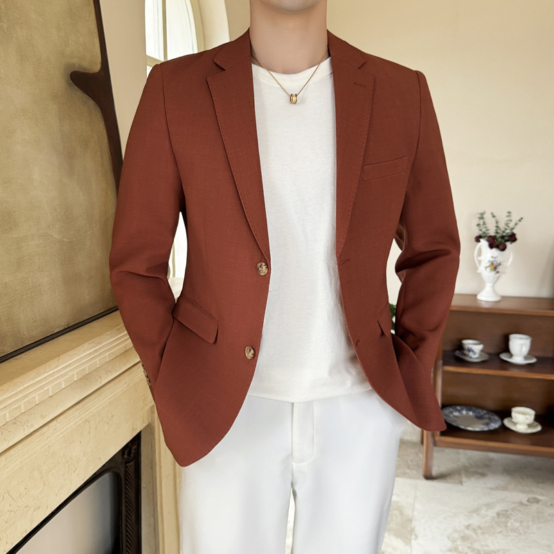 Office Technician - Blazer Masculino Casual de Negócios Primavera