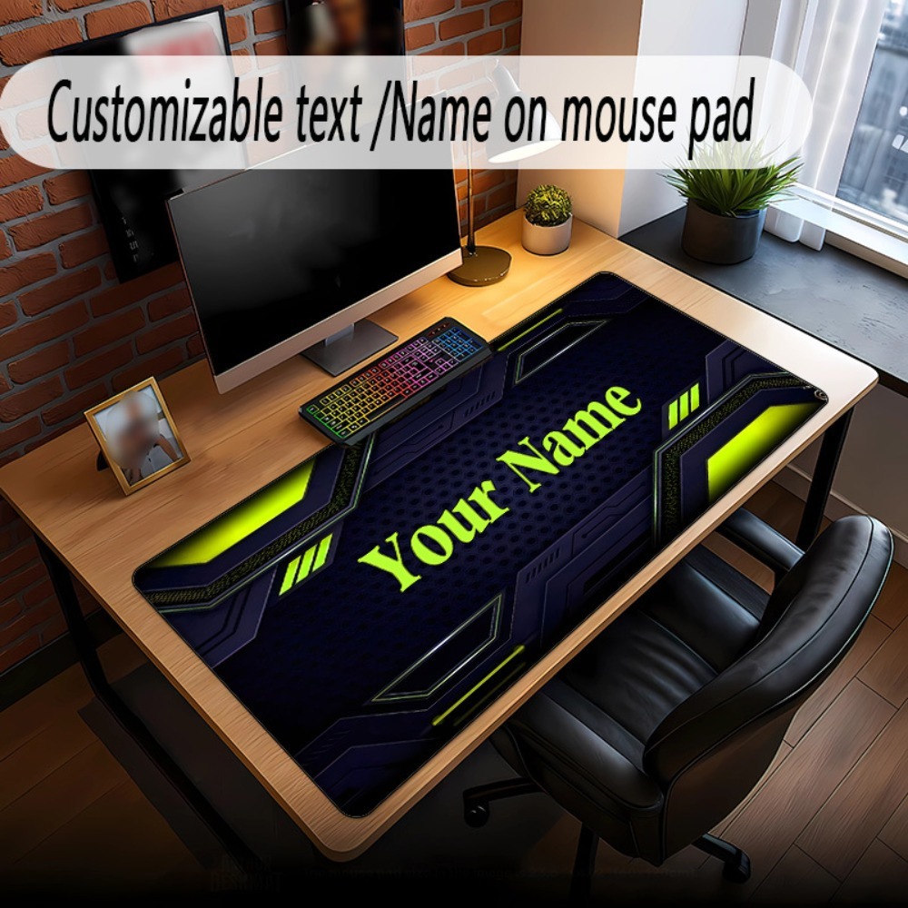 Tech Office Names - Mouse Pad Personalizável Trendy Neon Tech