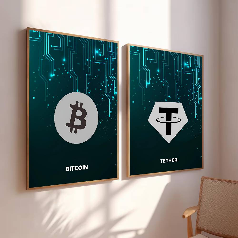 Pôster de Símbolo Cripto Tech  - Tech Office Wall Decor avaliação e preço