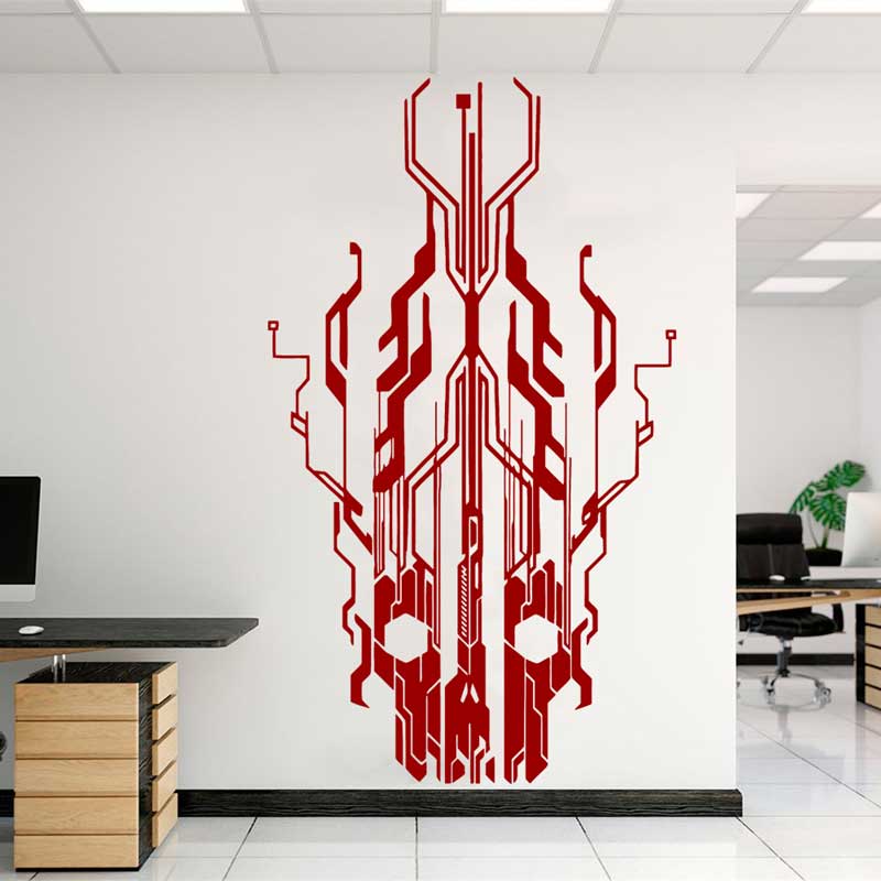 Chip circuito tecnologia crâni - Tech Office Wall Decor avaliação e preço