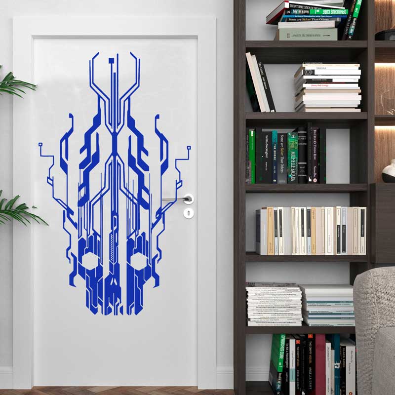 Chip circuito tecnologia crâni - Tech Office Wall Decor avaliação e preço