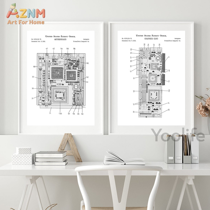 Pôster de arte de parede com e - Tech Office Wall Decor avaliação e preço