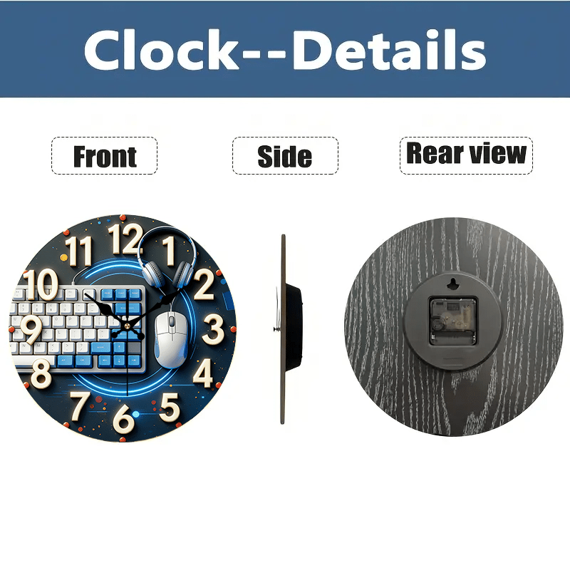 Relógio de Parede Redondo Sile - Tech Office Wall Decor avaliação e preço