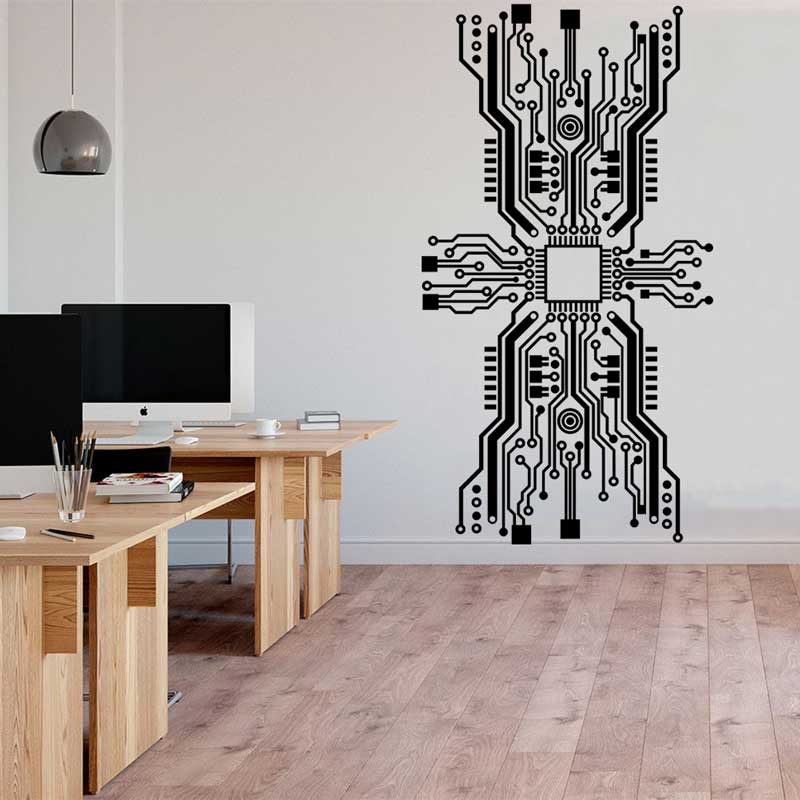 Circuit Board Chip Adesivo de  - Tech Office Wall Decor avaliação e preço