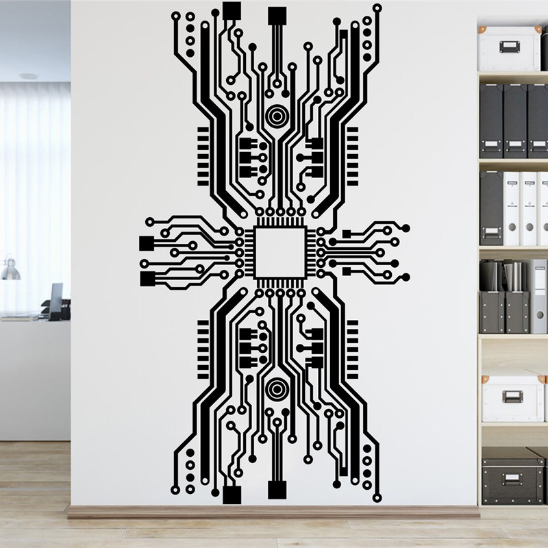 Circuit Board Chip Adesivo de  - Tech Office Wall Decor avaliação e preço