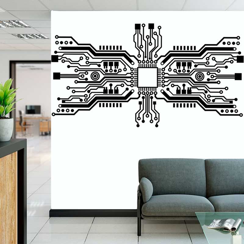 Circuit Board Chip Adesivo de  - Tech Office Wall Decor avaliação e preço